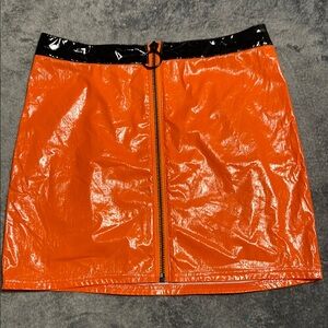 Current Mood Orange and Black Mini Skirt